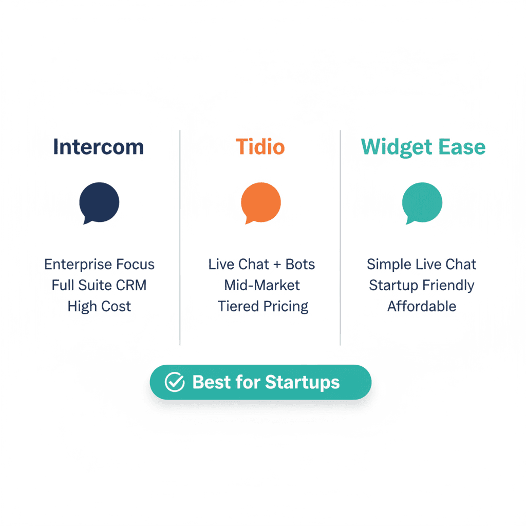 Intercom vs Tidio vs Widget Ease: Which AI Chat Is Right for Your Business?
